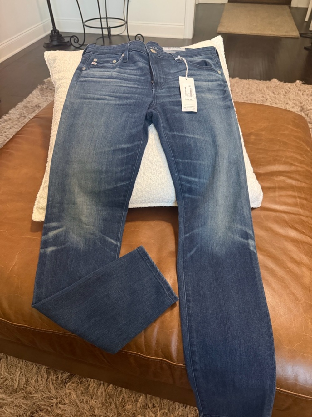 AG Adriano Goldschmied Women's Straight Leg Jeans - Medium Blue Wash